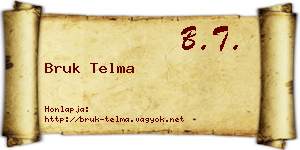 Bruk Telma névjegykártya